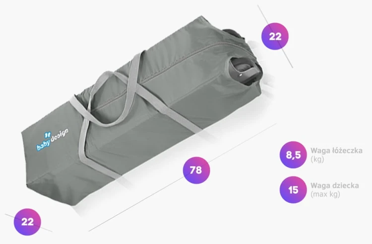 Łóżeczko turystyczne Baby Design Simple 2019