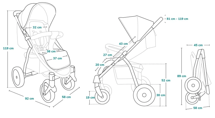 Wózek spacerowy Lionelo Annet Tour Dreamin
