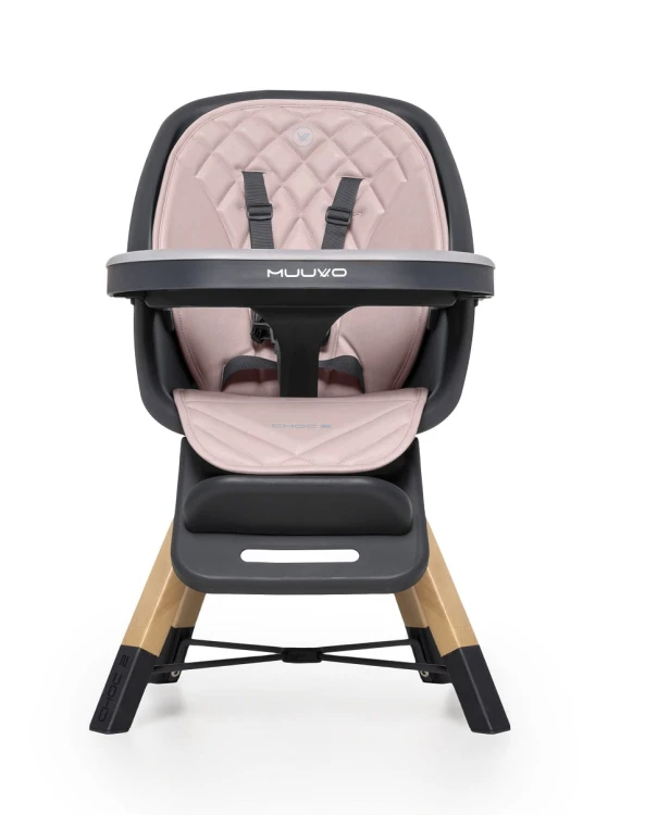 Krzesełko do karmienia Muuvo Choc 2 Powder Pink