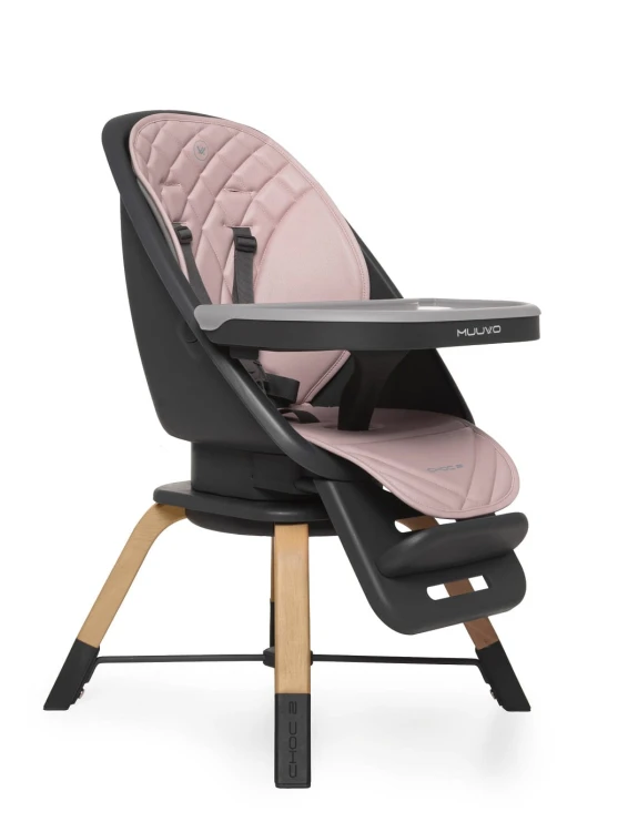 Krzesełko do karmienia Muuvo Choc 2 Powder Pink