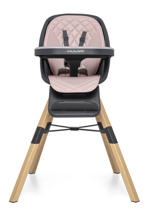 Krzesełko do karmienia Muuvo Choc 2 Powder Pink