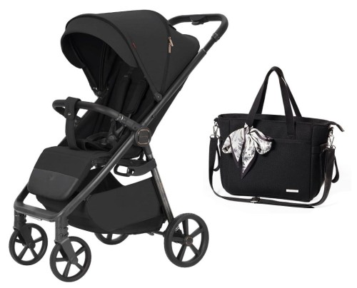Wózek spacerowy Carrello Bravo Carbon Deep Black + Torba Babyono