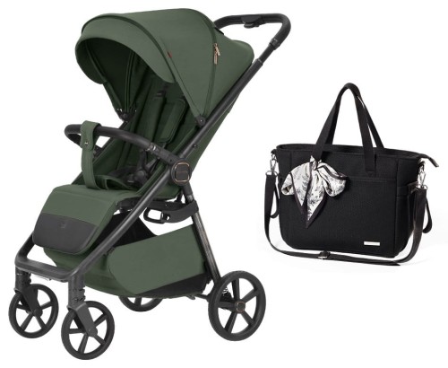 Wózek spacerowy Carrello Bravo Carbon Tropic Green + Torba Babyono
