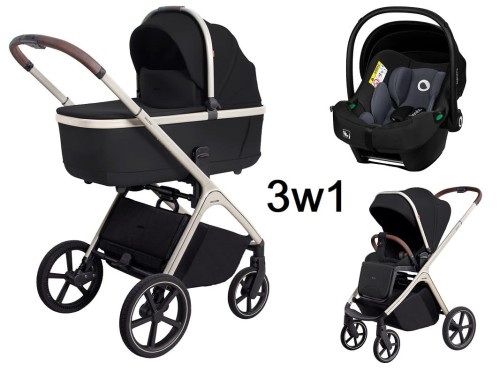 Wózek wielofunkcyjny 3w1 Carrello Vector Pearl Black + fotelik Lionelo Astrid