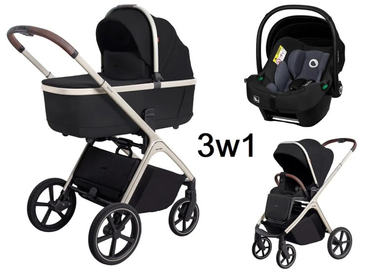 Wózek wielofunkcyjny 3w1 Carrello Vector Pearl Black + fotelik Lionelo Astrid