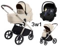 Wózek wielofunkcyjny 3w1 Carrello Vector Seashell Beige + fotelik Lionelo Astrid