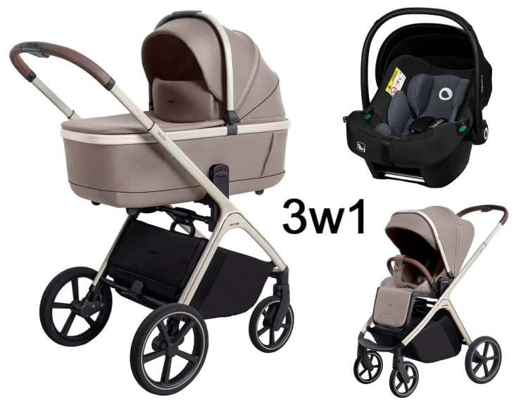 Wózek wielofunkcyjny 3w1 Carrello Vector Rock Beige + fotelik Lionelo Astrid