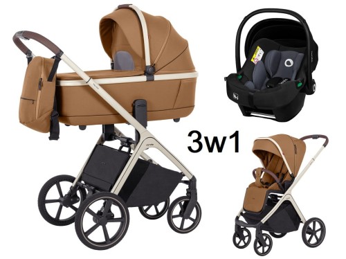 Wózek wielofunkcyjny 3w1 Carrello Vector Coral Beige + fotelik Lionelo Astrid