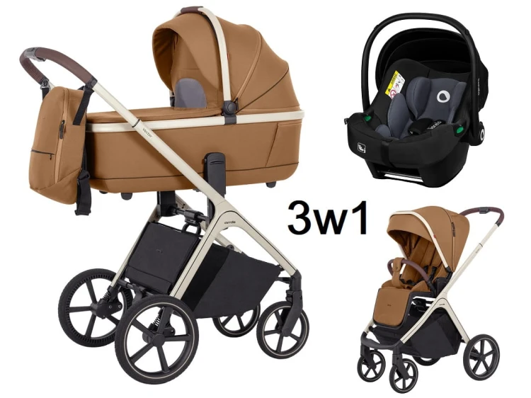 Wózek wielofunkcyjny 3w1 Carrello Vector Coral Beige + fotelik Lionelo Astrid