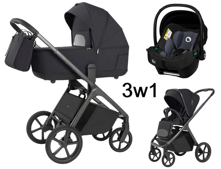 Wózek wielofunkcyjny 3w1 Carrello Vector Shadow Black + fotelik Lionelo Astrid
