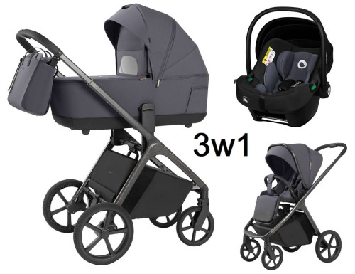 Wózek wielofunkcyjny 3w1 Carrello Vector Ultimate Grey + fotelik Lionelo Astrid
