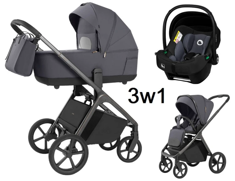Wózek wielofunkcyjny 3w1 Carrello Vector Ultimate Grey + fotelik Lionelo Astrid
