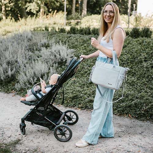 Torba dla mamy i do wózka Babyono Carmen szara