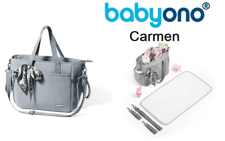 Torba dla mamy i do wózka Babyono Carmen szara