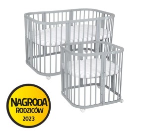 Łóżeczko Waldin 7w1 z materacem Szare