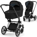 Wózek wielofunkcyjny 2w1 Cybex Priam 4.0 Chrome Black kolor Deep Black.