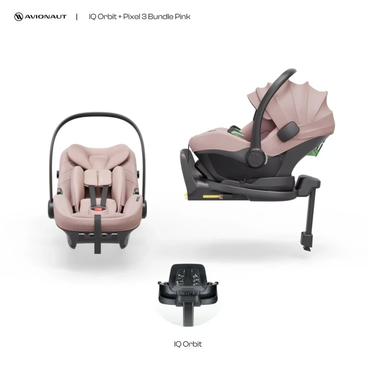 Fotelik samochodowy Avionaut Pixel 3 Pink 0-13kg + baza IQ Orbit