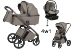 Wózek 4w1 Carrello Vector F  Flannel Beige CRL-6700+fotelik Astrid i-Size+baza obrotowa Lionelo