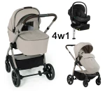 Wózek wielofunkcyjny 4w1 Dada Prams Flux Almond+fotelik Lionelo Astrid Set Plus i-Size+baza obrotowa Lionelo 
