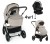 Wózek wielofunkcyjny 4w1 Dada Prams Flux Almond+fotelik Lionelo Astrid Set Plus i-Size+baza obrotowa Lionelo