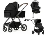 Wózek wielofunkcyjny 4w1 Dada Prams Flux Black+fotelik Lionelo Astrid Set plus i-Size+baza obrotowa 