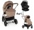 Wózek wielofunkcyjny 4w1 Dada Prams Flux Beige+fotelik lionelo Astrid Set Plus i-Size+baza obrotowa Lionelo