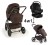 Wózek wielofunkcyjny 4w1 Dada Prams Flux Chocolate+fotelik Lionelo Astrid Set Plus i-Size+baza obrotowa Lionelo