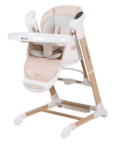Krzesełko do karmienia Carrello Cascata 3w1 Cream Grey Wooden